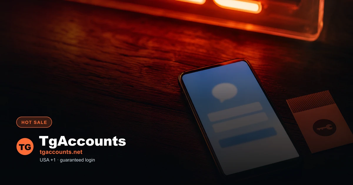 Phone on a desk under warm sale-tag lighting showing a blurred Telegram login screen